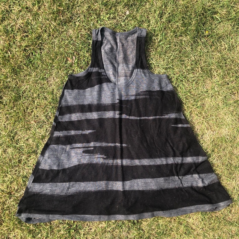 Women's Black & Gray Striped Tank Top